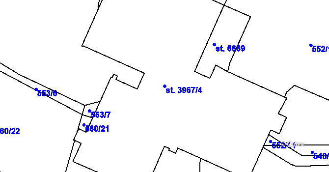 Parcela st. 3967/4 v KÚ Havlíčkův Brod, Katastrální mapa