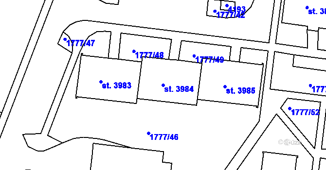 Parcela st. 3984 v KÚ Havlíčkův Brod, Katastrální mapa