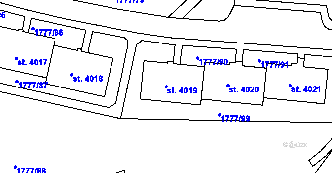 Parcela st. 4019 v KÚ Havlíčkův Brod, Katastrální mapa