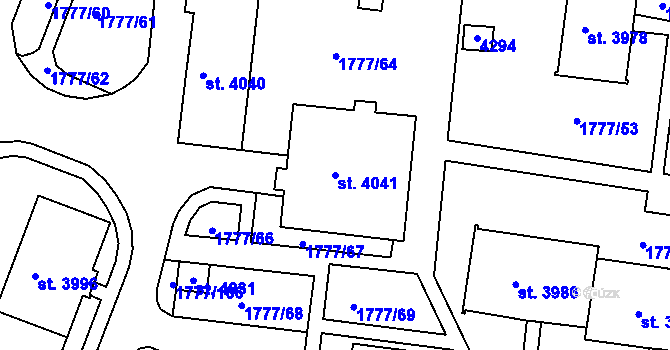 Parcela st. 4041 v KÚ Havlíčkův Brod, Katastrální mapa