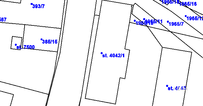 Parcela st. 4042/1 v KÚ Havlíčkův Brod, Katastrální mapa
