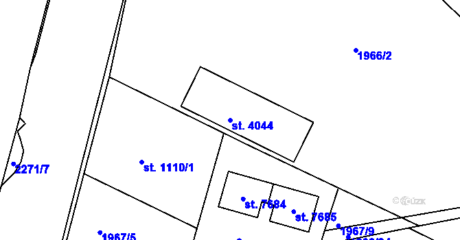 Parcela st. 4044 v KÚ Havlíčkův Brod, Katastrální mapa