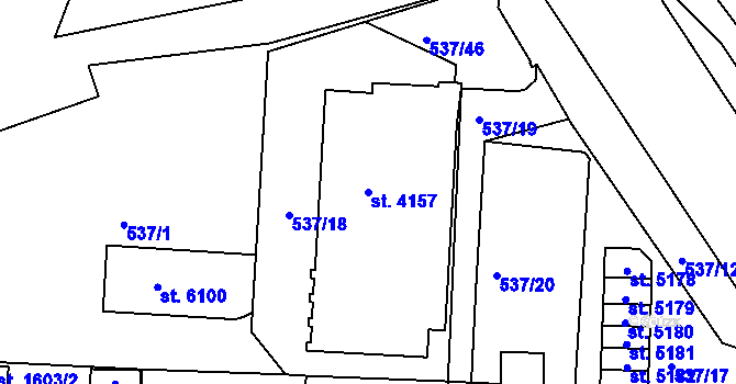 Parcela st. 4157 v KÚ Havlíčkův Brod, Katastrální mapa