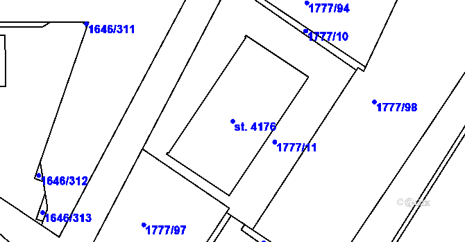Parcela st. 4176 v KÚ Havlíčkův Brod, Katastrální mapa