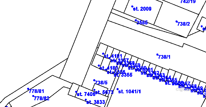Parcela st. 4181 v KÚ Havlíčkův Brod, Katastrální mapa