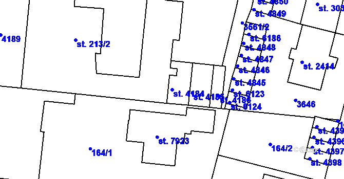 Parcela st. 4184 v KÚ Havlíčkův Brod, Katastrální mapa