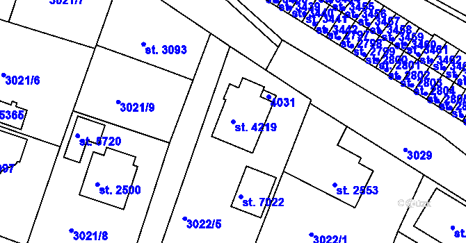 Parcela st. 4219 v KÚ Havlíčkův Brod, Katastrální mapa