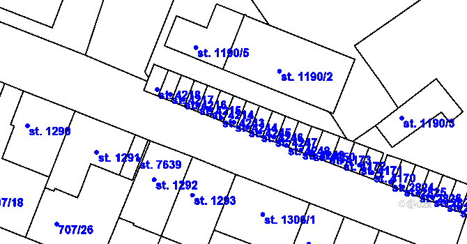 Parcela st. 4244 v KÚ Havlíčkův Brod, Katastrální mapa