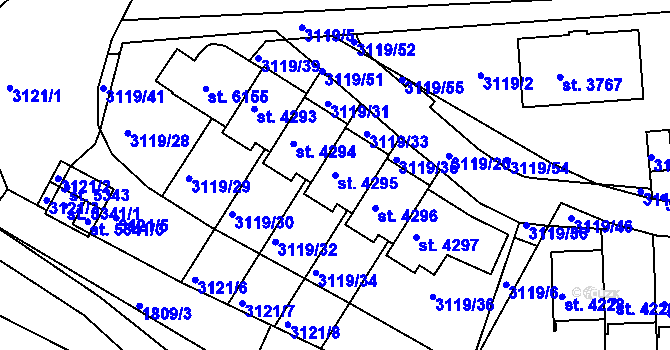 Parcela st. 4295 v KÚ Havlíčkův Brod, Katastrální mapa