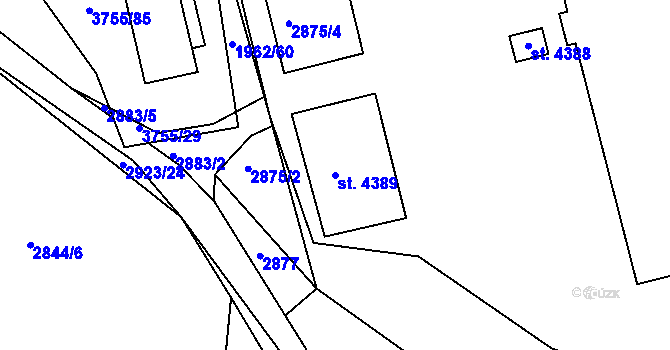 Parcela st. 4389 v KÚ Havlíčkův Brod, Katastrální mapa