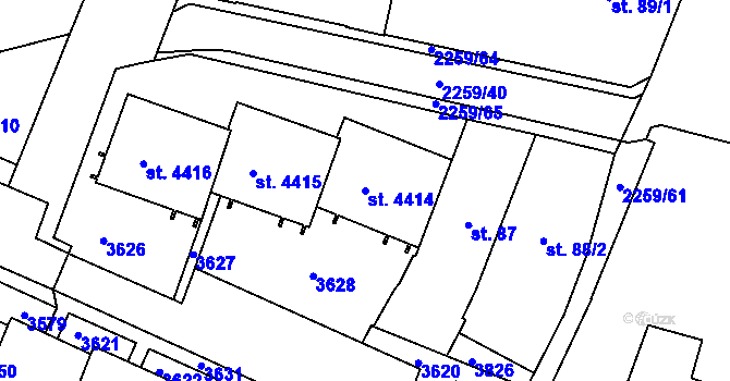 Parcela st. 4414 v KÚ Havlíčkův Brod, Katastrální mapa