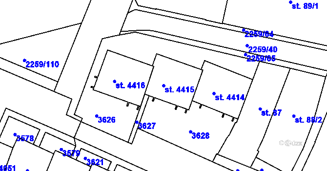 Parcela st. 4415 v KÚ Havlíčkův Brod, Katastrální mapa