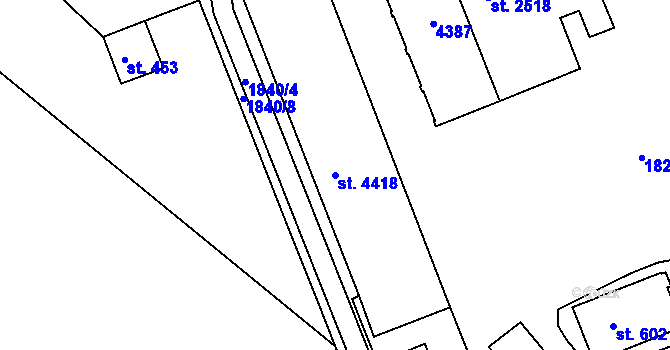 Parcela st. 4418 v KÚ Havlíčkův Brod, Katastrální mapa