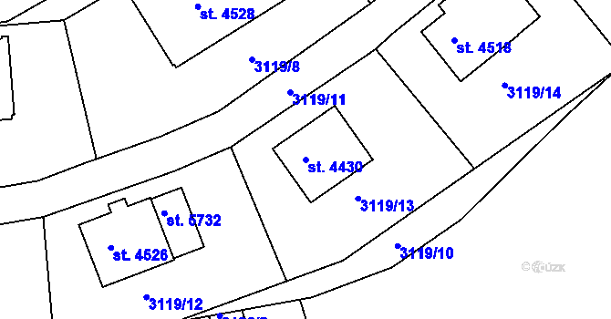 Parcela st. 4430 v KÚ Havlíčkův Brod, Katastrální mapa