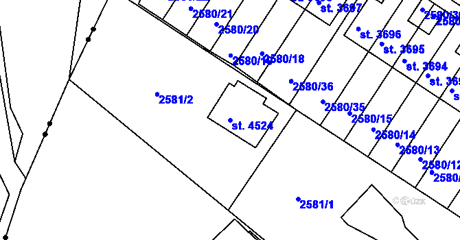 Parcela st. 4524 v KÚ Havlíčkův Brod, Katastrální mapa