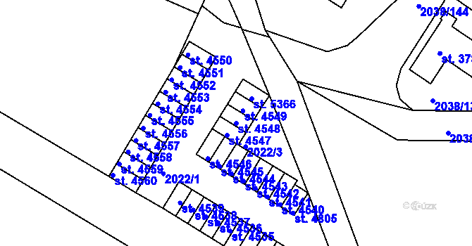 Parcela st. 4548 v KÚ Havlíčkův Brod, Katastrální mapa
