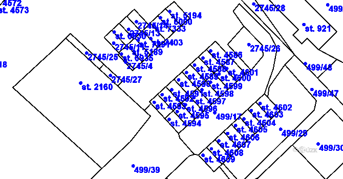 Parcela st. 4591 v KÚ Havlíčkův Brod, Katastrální mapa