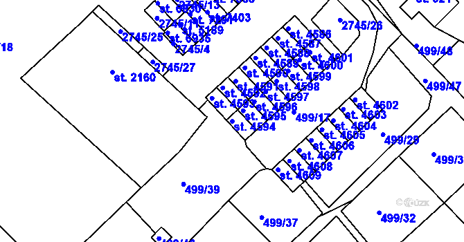 Parcela st. 4594 v KÚ Havlíčkův Brod, Katastrální mapa