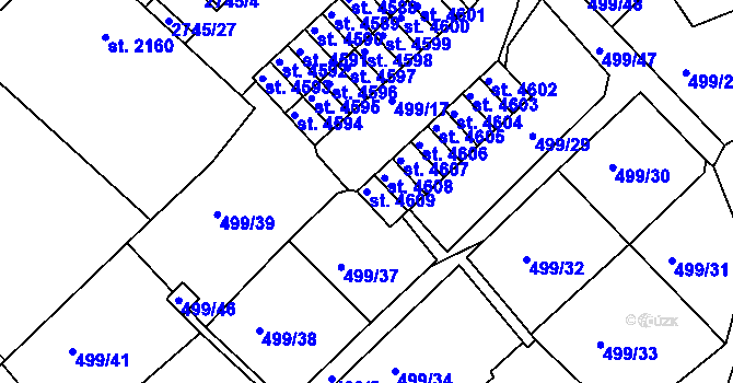 Parcela st. 4609 v KÚ Havlíčkův Brod, Katastrální mapa