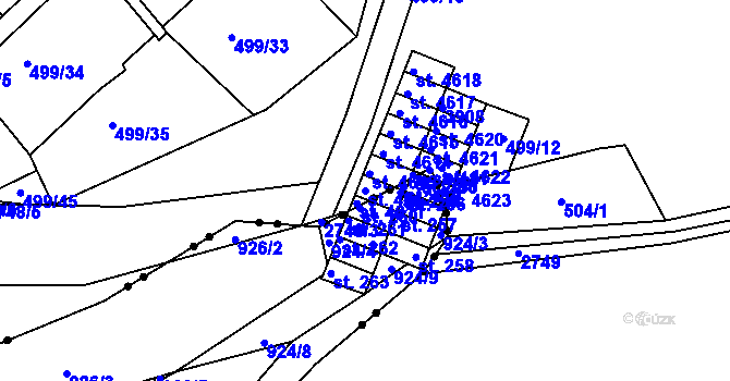 Parcela st. 4612 v KÚ Havlíčkův Brod, Katastrální mapa