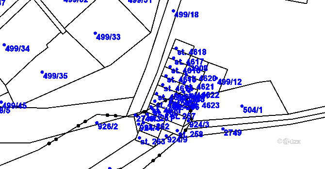 Parcela st. 4614 v KÚ Havlíčkův Brod, Katastrální mapa