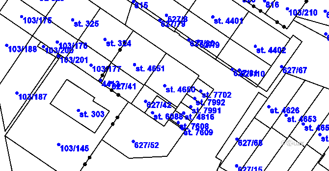 Parcela st. 4650 v KÚ Havlíčkův Brod, Katastrální mapa