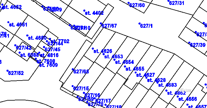 Parcela st. 4653 v KÚ Havlíčkův Brod, Katastrální mapa
