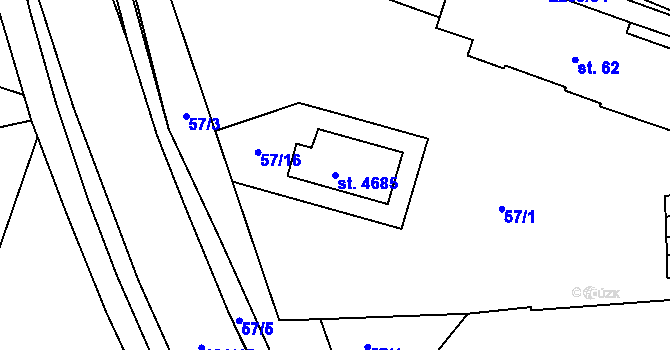 Parcela st. 4685 v KÚ Havlíčkův Brod, Katastrální mapa