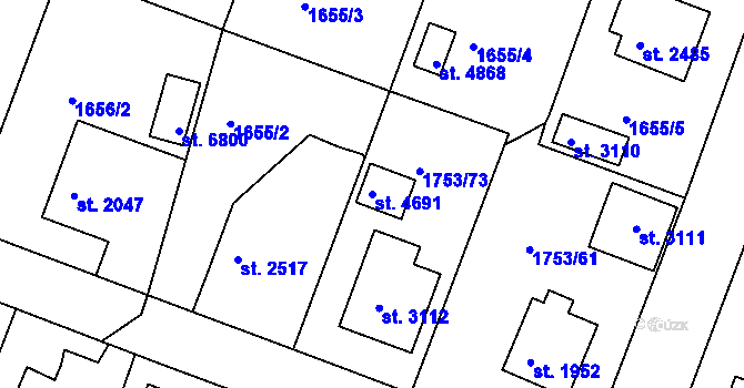 Parcela st. 4691 v KÚ Havlíčkův Brod, Katastrální mapa