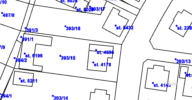 Parcela st. 4696 v KÚ Havlíčkův Brod, Katastrální mapa