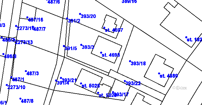 Parcela st. 4698 v KÚ Havlíčkův Brod, Katastrální mapa
