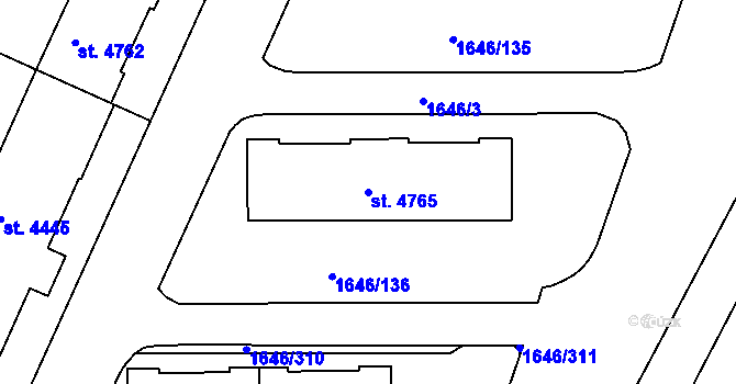 Parcela st. 4765 v KÚ Havlíčkův Brod, Katastrální mapa