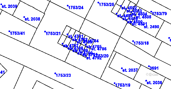 Parcela st. 4785 v KÚ Havlíčkův Brod, Katastrální mapa