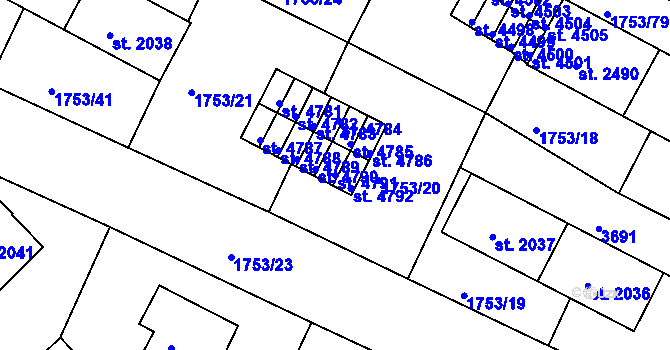 Parcela st. 4791 v KÚ Havlíčkův Brod, Katastrální mapa
