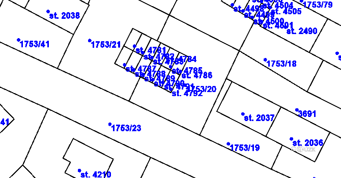 Parcela st. 4792 v KÚ Havlíčkův Brod, Katastrální mapa