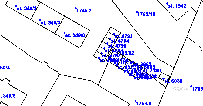 Parcela st. 4797 v KÚ Havlíčkův Brod, Katastrální mapa