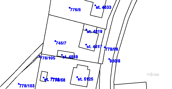 Parcela st. 4817 v KÚ Havlíčkův Brod, Katastrální mapa