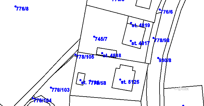 Parcela st. 4818 v KÚ Havlíčkův Brod, Katastrální mapa