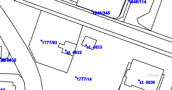 Parcela st. 4823 v KÚ Havlíčkův Brod, Katastrální mapa