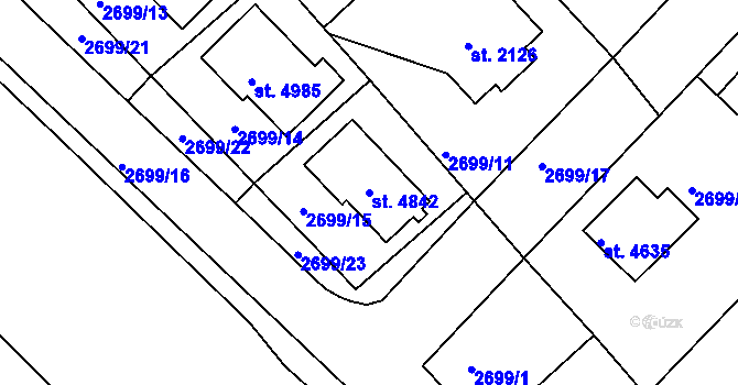 Parcela st. 4842 v KÚ Havlíčkův Brod, Katastrální mapa