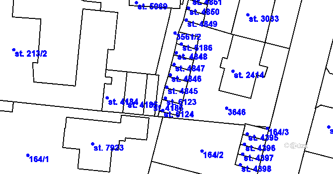 Parcela st. 4845 v KÚ Havlíčkův Brod, Katastrální mapa
