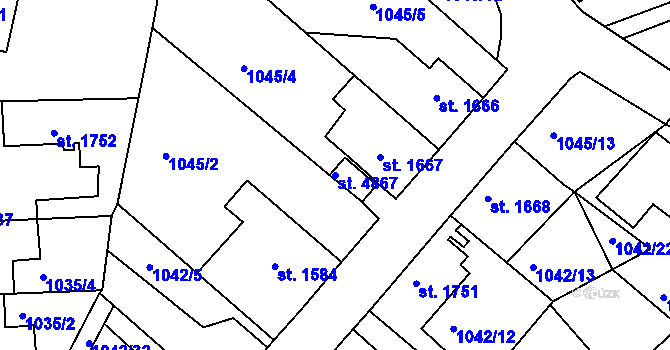 Parcela st. 4867 v KÚ Havlíčkův Brod, Katastrální mapa