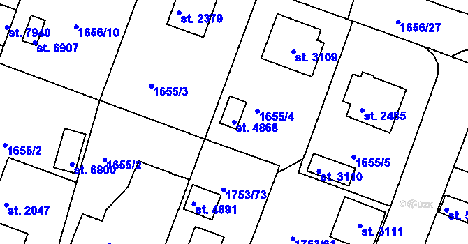 Parcela st. 4868 v KÚ Havlíčkův Brod, Katastrální mapa
