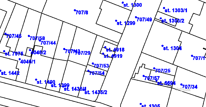 Parcela st. 4919 v KÚ Havlíčkův Brod, Katastrální mapa