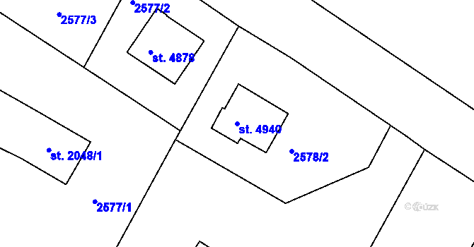Parcela st. 4940 v KÚ Havlíčkův Brod, Katastrální mapa