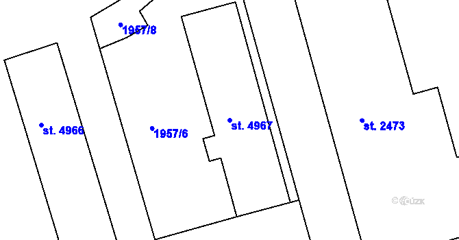 Parcela st. 4967 v KÚ Havlíčkův Brod, Katastrální mapa