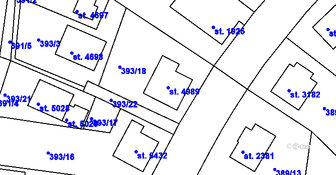 Parcela st. 4989 v KÚ Havlíčkův Brod, Katastrální mapa