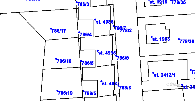 Parcela st. 4995 v KÚ Havlíčkův Brod, Katastrální mapa