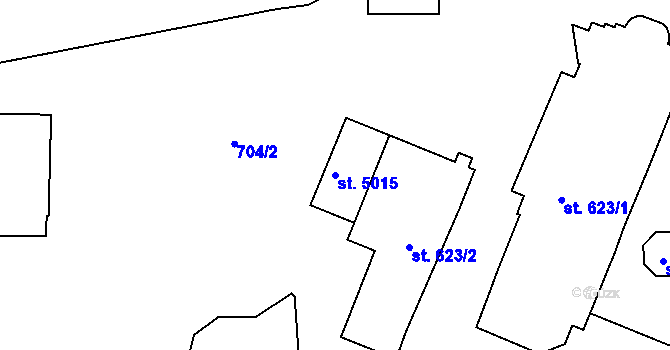 Parcela st. 5015 v KÚ Havlíčkův Brod, Katastrální mapa