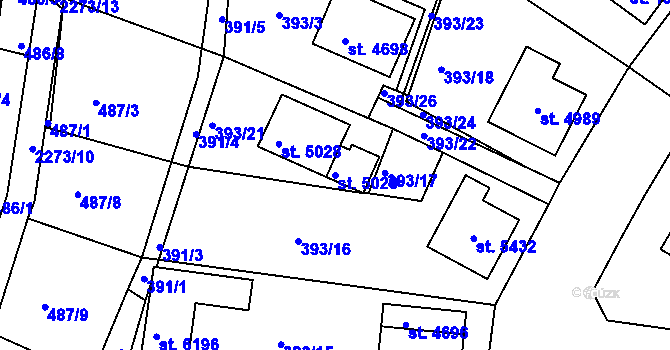 Parcela st. 5029 v KÚ Havlíčkův Brod, Katastrální mapa